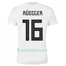 Camisolas de Futebol Alemanha Rudiger 16 Equipamento Principal Copa do Mundo 2018 Manga Curta